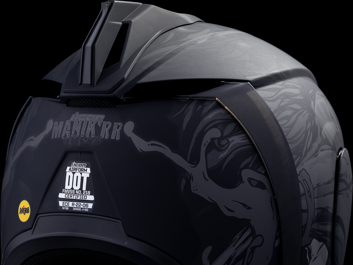 ICON Airform™ Motorcycle Helmet - Manik'RR - MIPS® - Dark Black - Large 0101-17006