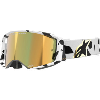 ALPINESTARS Goggles Supertech Goggles - Corp - White/Gold - ABS Vision - Gold Mirror 5100325-2044