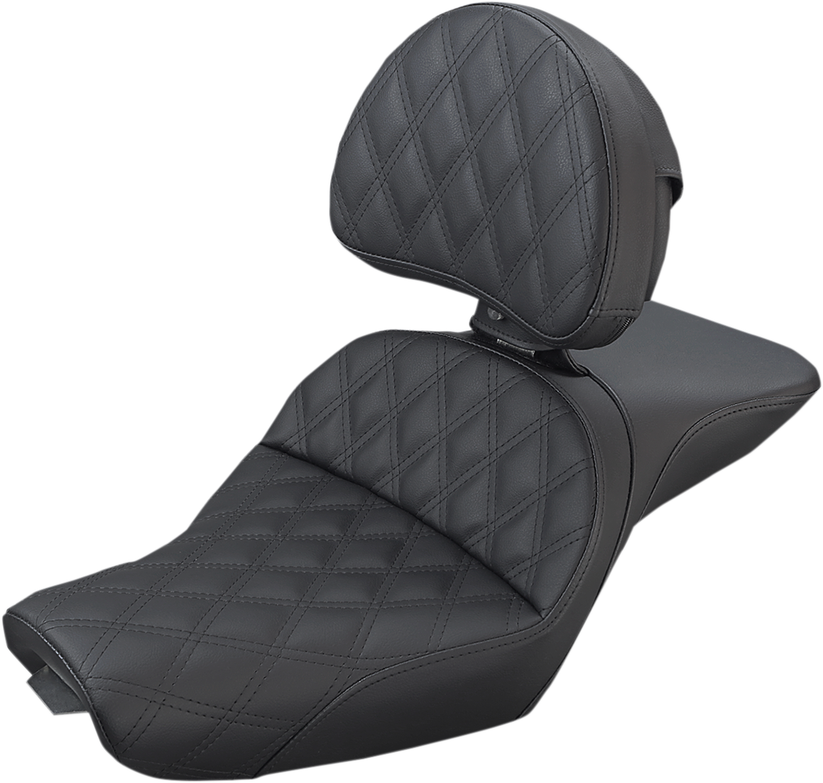 MI★ SADDLEMEN Explorer Seat - With Backrest - Lattice Stitched - Black