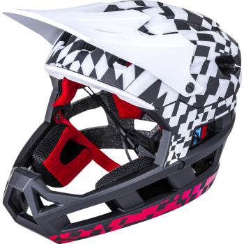 KALI DH Invader Bicycle Helmet - LTD Glitch - Matte Black/White/Red - XS-M 0211323216
