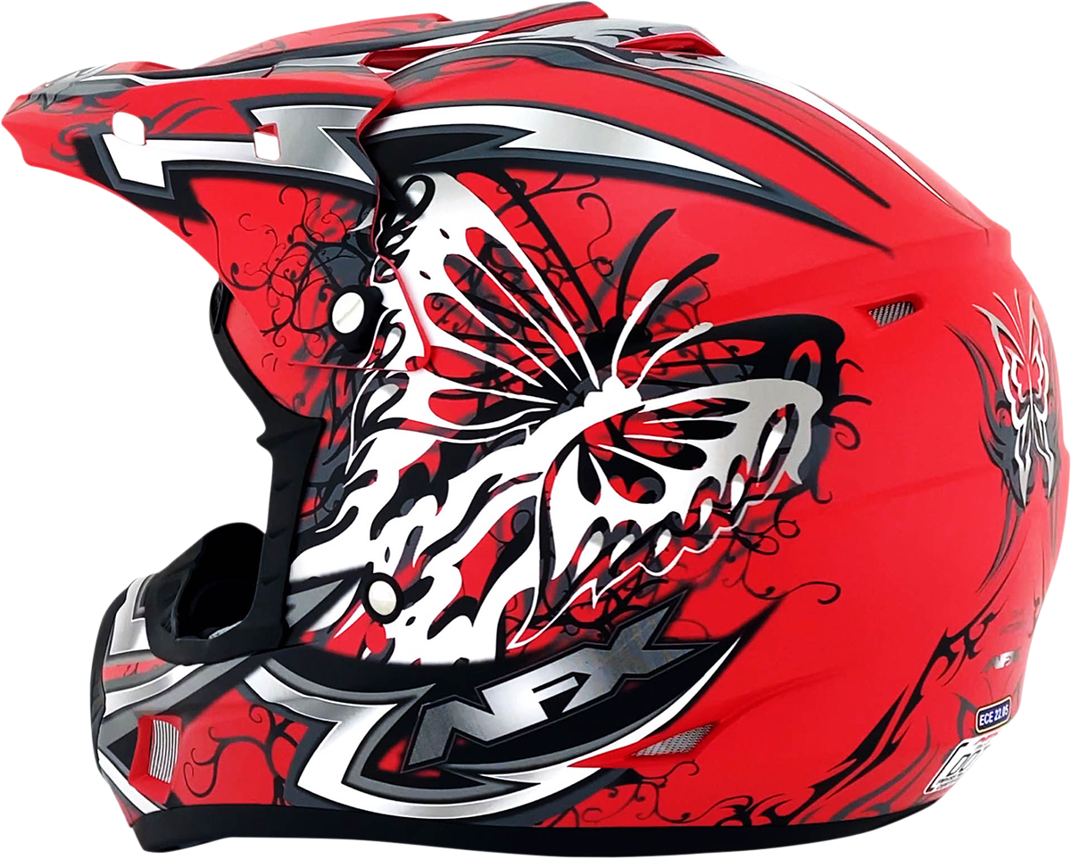AFX FX-17 Motorcycle Helmet - Butterfly - Matte Ferrari Red - Medium 0110-7118