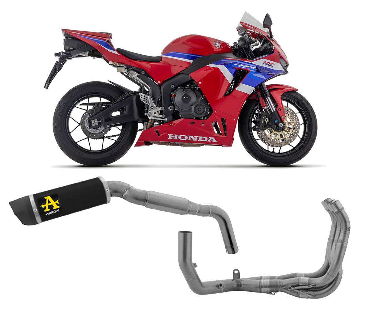 71971AKN + 71784MI Arrow Indy Race full system Exhaust Aluminum Dark for Honda CBR600RR 24-25