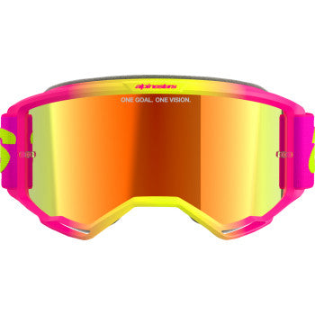 ALPINESTARS Goggles Vision 5 Goggles - Wordmark - Pink/Yellow Fluo - Red Mirror  5102425-3085