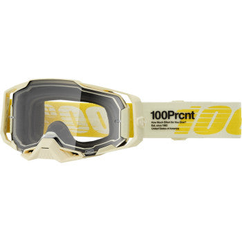 100% Armega Goggles - Barley - Clear 50004-00026