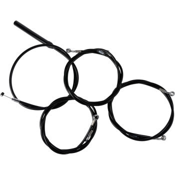 LA CHOPPERS Handlebar Cable/Brake Line Kit - Complete - Stock Handlebars - Black Vinyl Glide 2023-2024 LA-8059KT2-08B