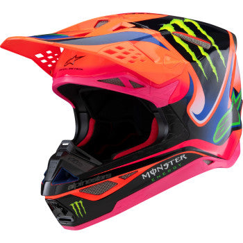 ALPINESTARS Supertech M10 Motorcycle Helmet - Deegan Monster - MIPS® - Gloss Orange Fluo/Purple/Pink Fluo - XS 8300425-433-XS