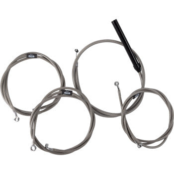 LA CHOPPERS Handlebar Cable/Brake Line Kit - Complete - 12" - 14" Handlebars - Stainless Glide 2023-2024 LA-8059KT2-08