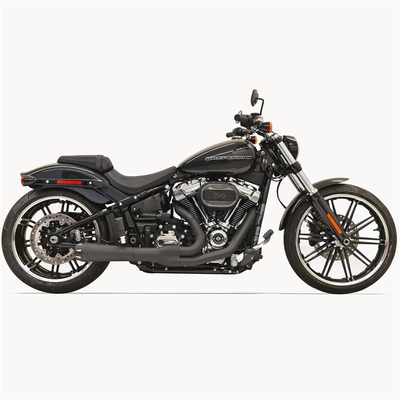 BASSANI XHAUST 2-into-1 Road Rage Exhaust System - Black Softail Fat Boy 2018-2021 1S94RB