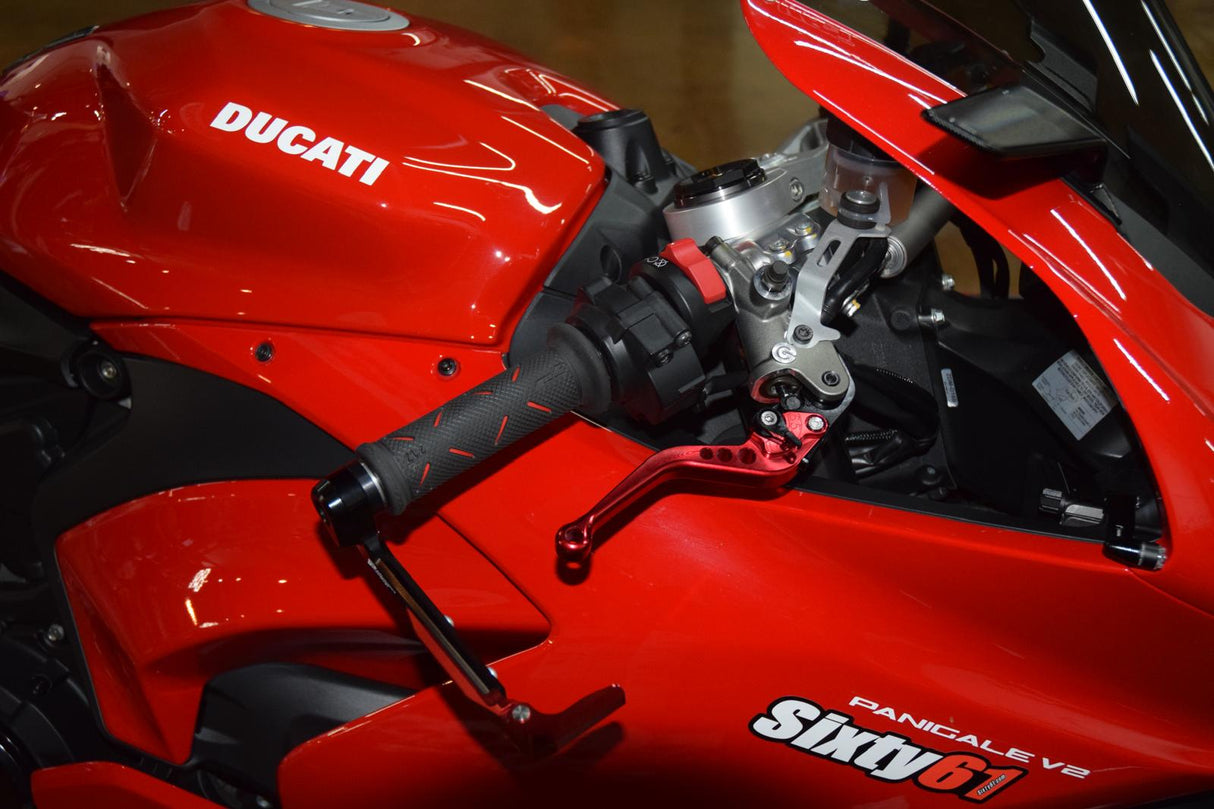 Ducati Brake & Clutch Levers, Red Shorty Adjustable