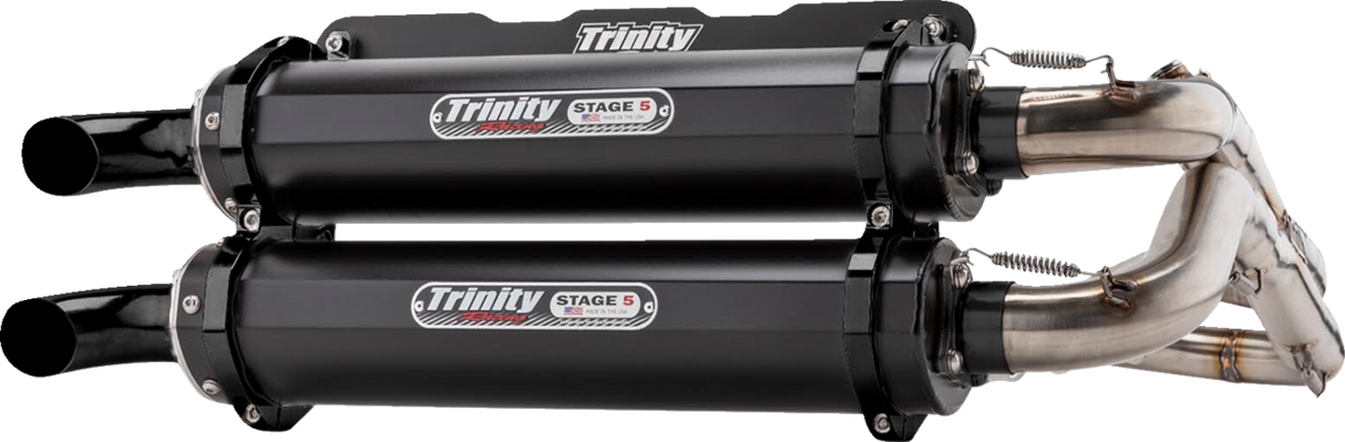 TRINITY RACING Dual Full System Exhaust Polaris RZR RS1 2018-2022 Cerakote Black TR-4166D-C2