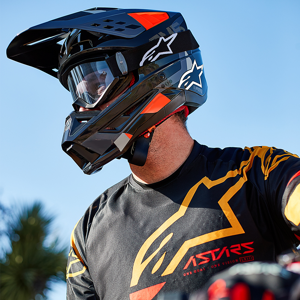 ALPINESTARS SM5 Motorcycle Helmet - Rover - Gray/Red - XS 8303921-1392-XS