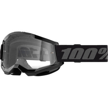 100% Strata 2 Goggles - Black - Clear 50027-00013