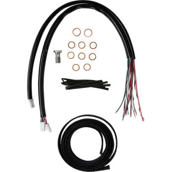 LA CHOPPERS Handlebar Cable/Brake Line Kit - Complete - 18" - 20" Handlebars - Black Vinyl Glide 2023-2024 LA-8059KT2-19B