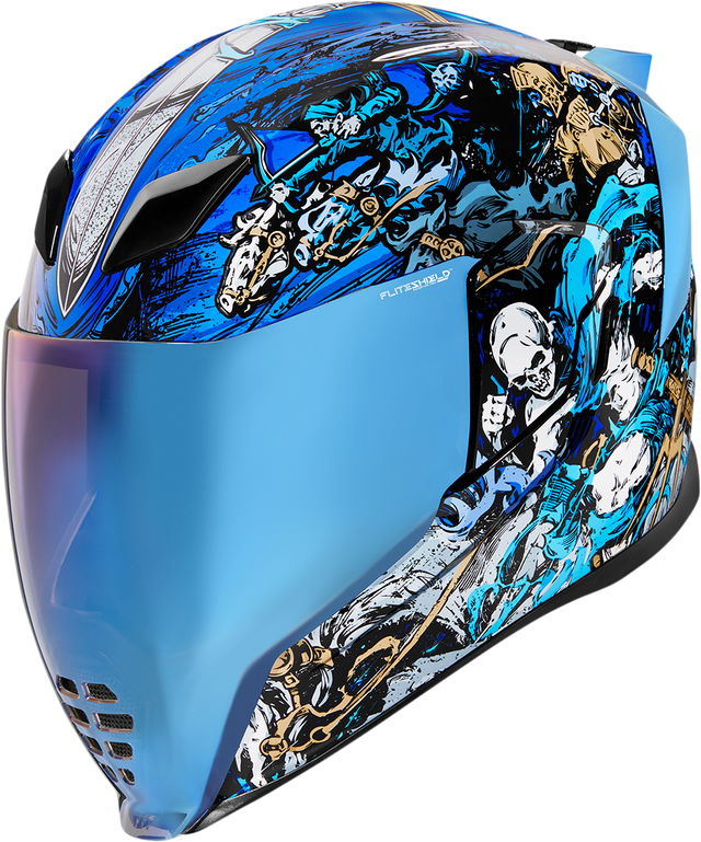 ICON Airflite™ Motorcycle Helmet - 4Horsemen - Blue - Large 0101-13920
