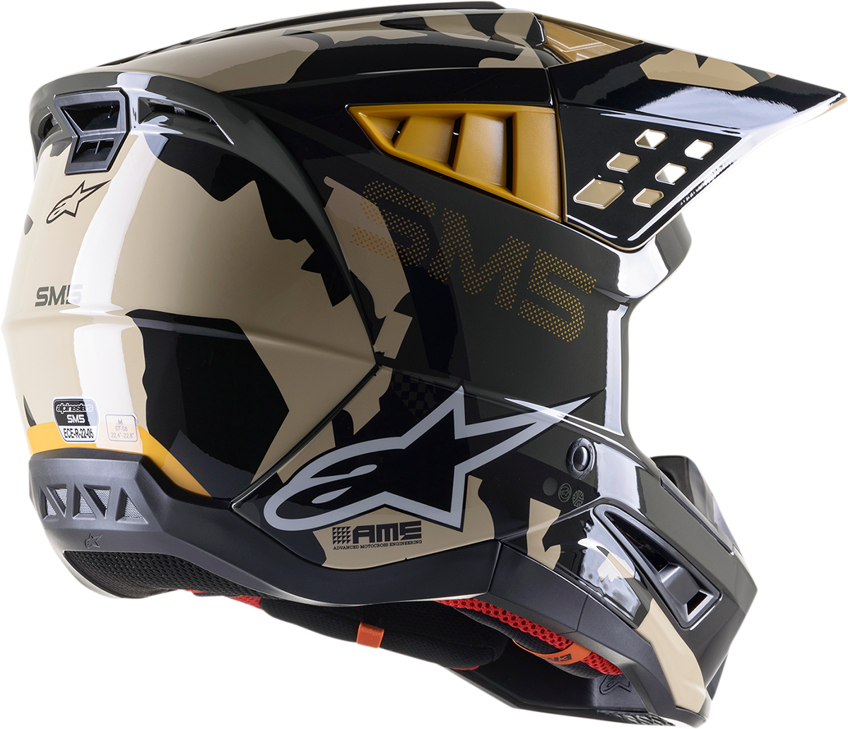ALPINESTARS SM5 Motorcycle Helmet - Rover - Sand/Tangerine/Camo - Large 8303921-8049-LG