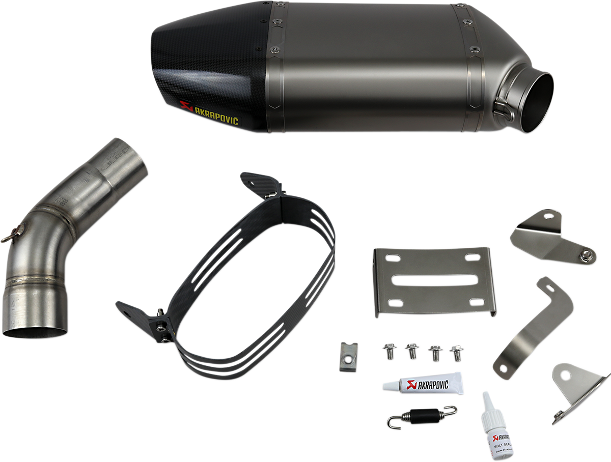 Kawasaki ZX6R 2007-2008 Exhaust Akrapovic Slip-On Muffler in Titanium and Carbon Fiber S-K6SO5-HACT