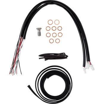 LA CHOPPERS Handlebar Cable/Brake Line Kit - Complete - 12" - 14" Handlebars - Stainless Glide 2023-2024 LA-8059KT2-08