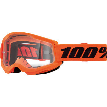100% Strata 2 Junior Goggles - Neon Orange - Clear 50031-00009