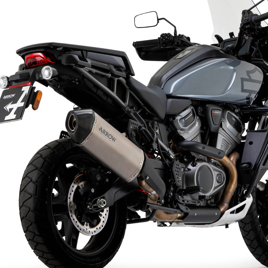 72507SK Arrow Sonora Slip-on Exhaust, Titanium for Harley 1250 Pan America (=2020-2025