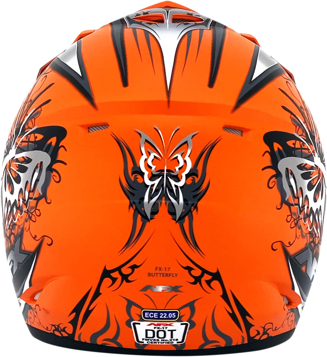 AFX FX-17 Motorcycle Helmet - Butterfly - Matte Orange - Large 0110-7114