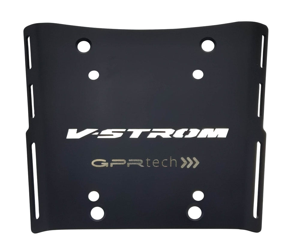 Suzuki V-STROM 650 2012-2016 GPR Tech 45L Aluminum Top Case, Black with Mounting Plate