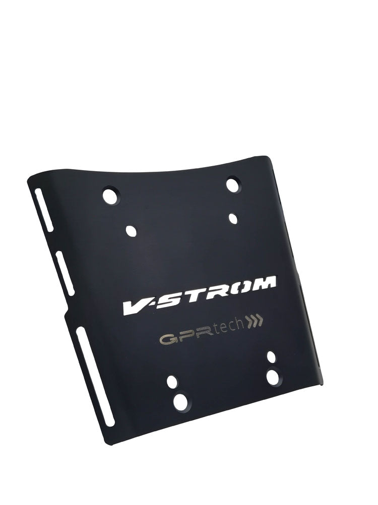 Suzuki V-STROM 650 2012-2016 GPR Tech 55L Aluminum Top Case, Silver with Mounting Plate