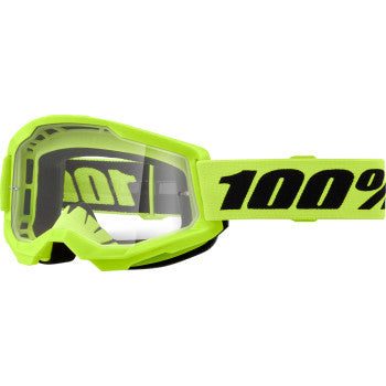 100% Strata 2 Goggles - Neon Yellow - Clear 50027-00016