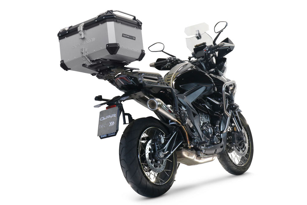 Zontes 350 T1 ADV 2022-2023 GPR Tech 45L Aluminum Top Case, Silver with Mounting Plate