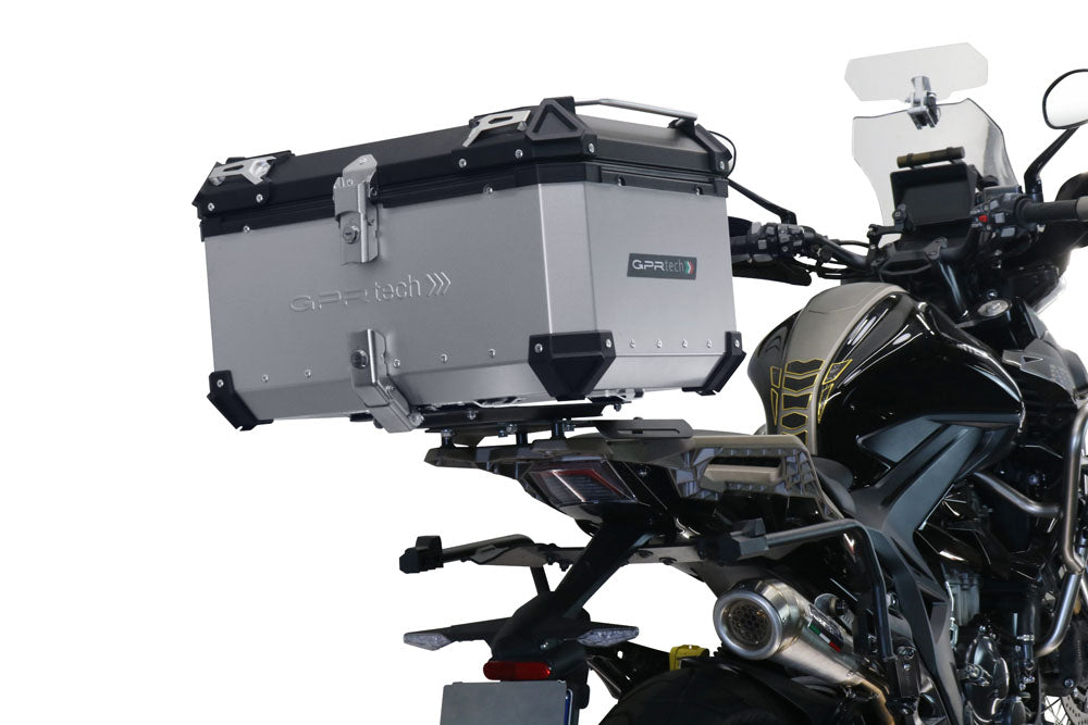 Zontes 350 T1 ADV 2022-2023 GPR Tech 45L Aluminum Top Case, Silver with Mounting Plate