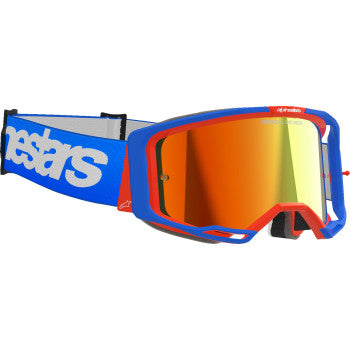 ALPINESTARS Goggles Vision 8 Goggles - Wordmark - Blue/Orange - Red Mirror 5101325-7303