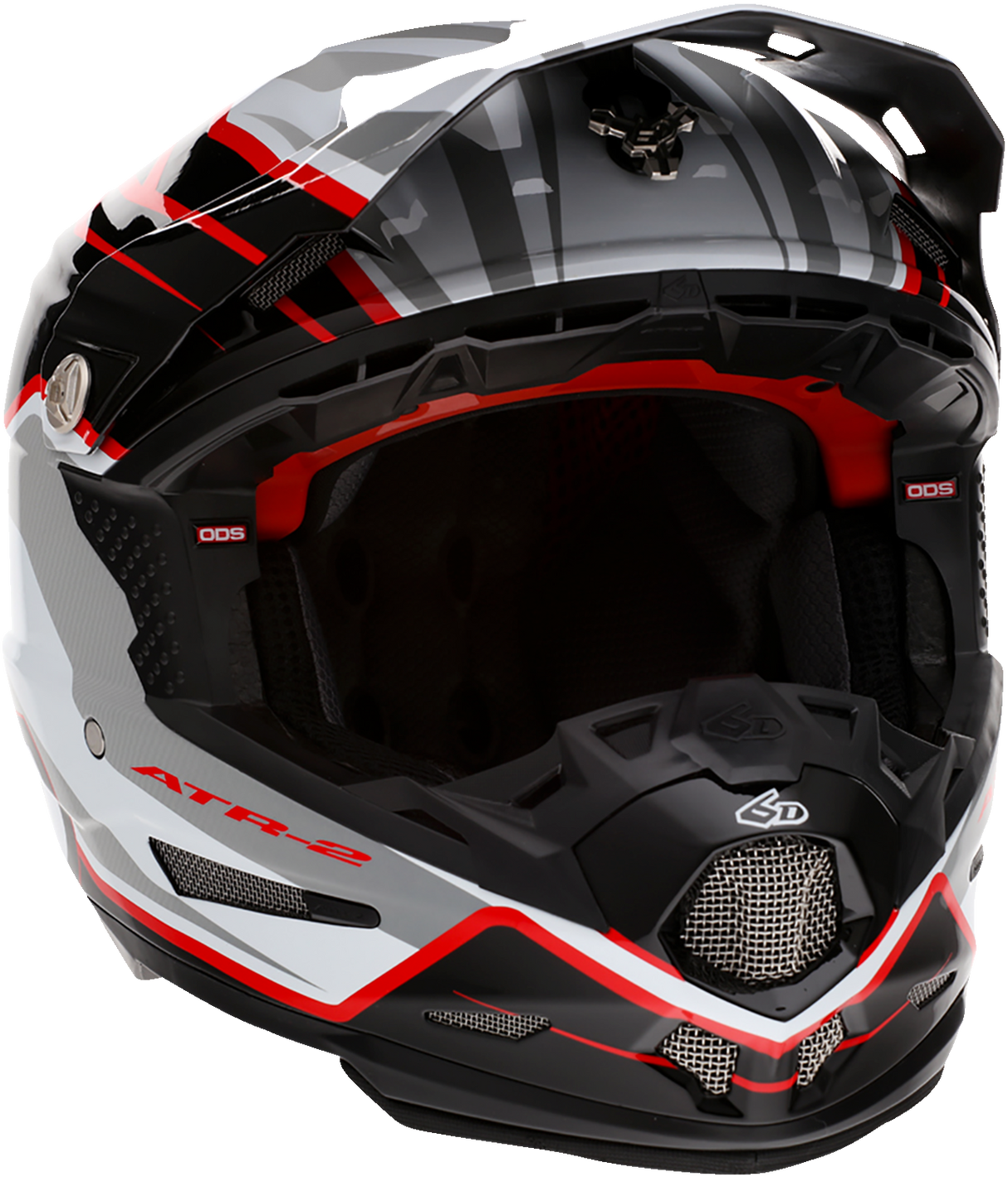 6D ATR-2 Motorcycle Helmet - Phase - White/Red - Large 12-2837
