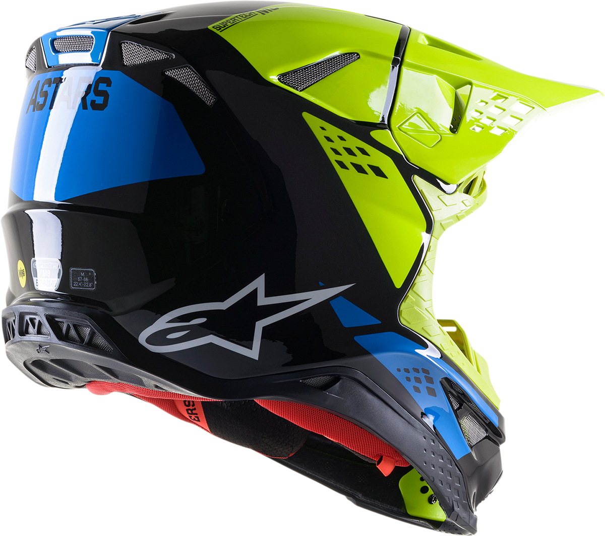 ALPINESTARS Supertech M8 Motorcycle Helmet - Factory - Black/Yellow/Blue - Large 8302922-1578-LG