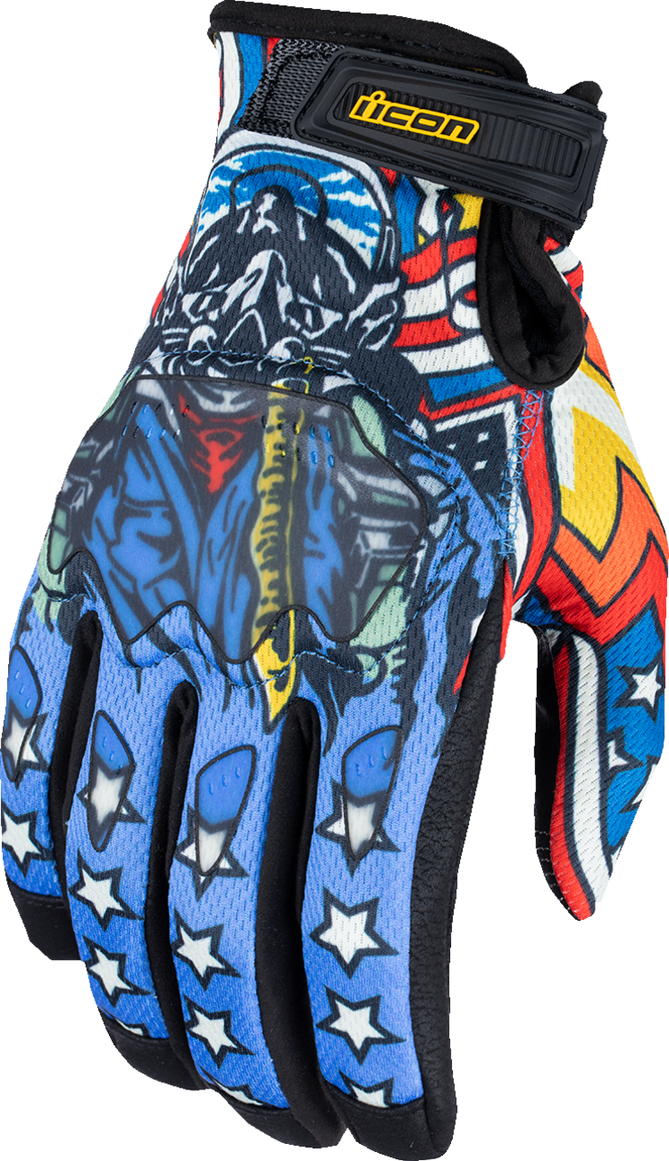 ICON Hooligan™ CE Flyboy Gloves - Blue - Medium 3301-4710