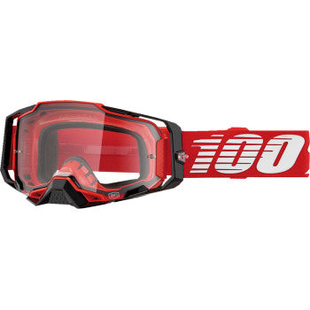100% Armega Goggles - Red - Clear 50004-00033