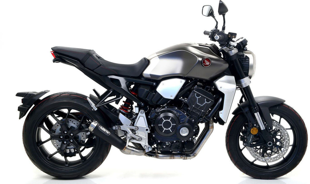 Arrow Honda Cb 1000r 18-19 Homologated Nichrom Dark Pro-Race Silencer With Welded Link Pipe Low Version For Original And Arrow Coll. 71882prn