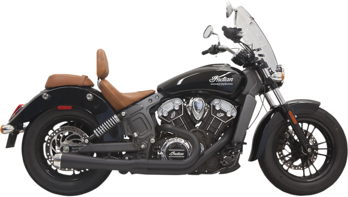 BASSANI XHAUST 2:1 Exhaust - Black - Short -Indian Scout 2015-2021 8S12JB