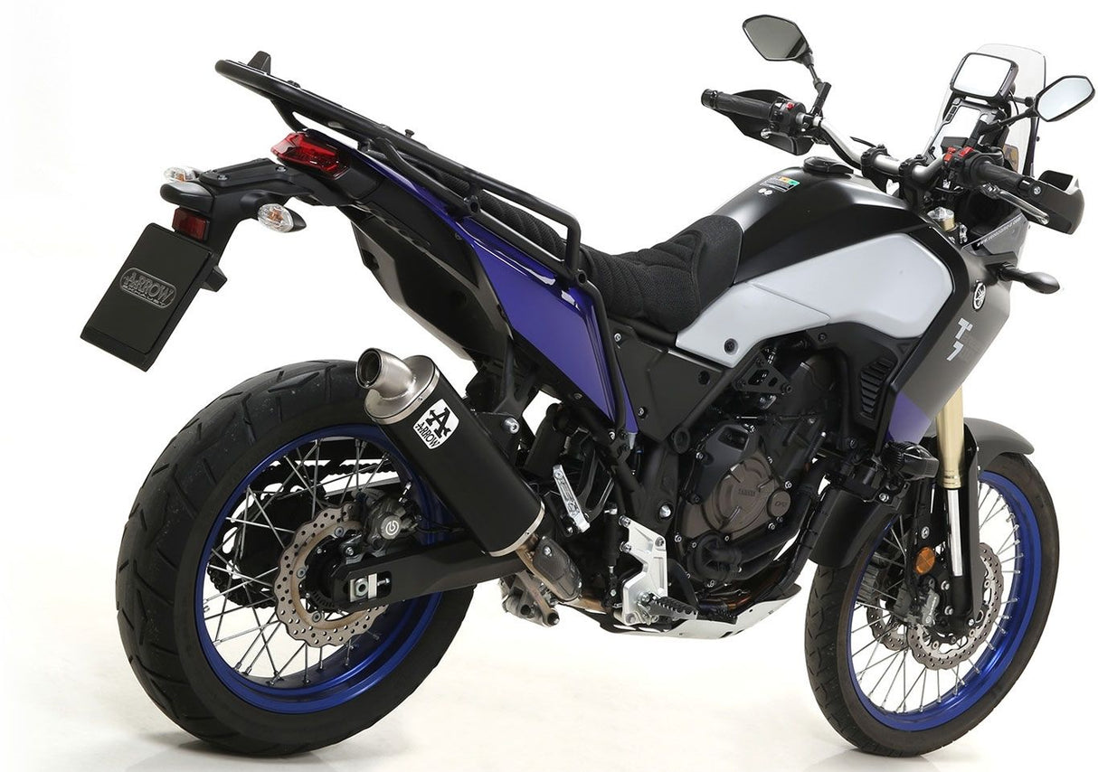 Arrow Yamaha Tenere 700 2019-2024 Homologated Indy Race Aluminum Dark Exhaust With Welded Link Pipe 72628aon