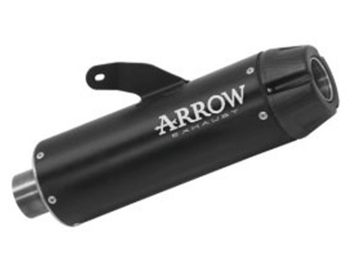 74509rbn Arrow Yamaha Xsr 700 21-24 Homologated Nichrom Dark Rebel Silencer With Aluminum Dark Endcap