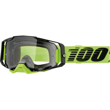 100% Armega Goggles - Neon Yellow - Clear 50004-00032