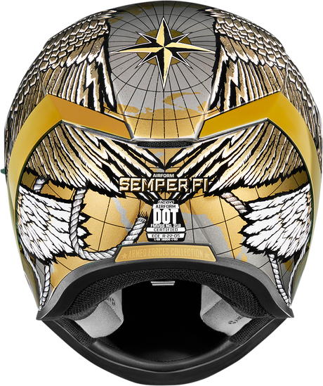 ICON Airform™ Motorcycle Helmet - Semper Fi - Gold - Small 0101-13664