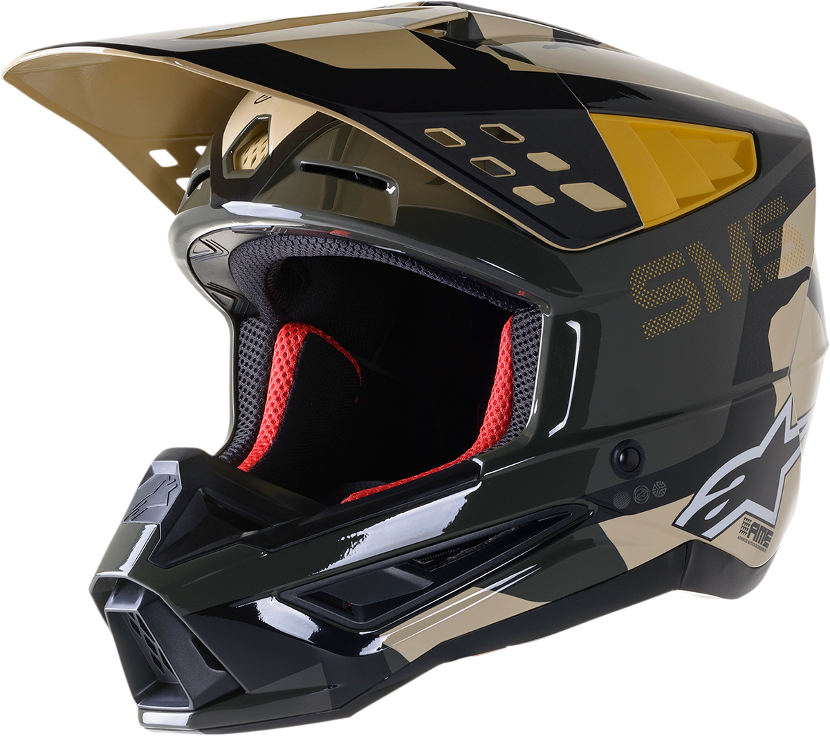 ALPINESTARS SM5 Motorcycle Helmet - Rover - Sand/Tangerine/Camo - Large 8303921-8049-LG