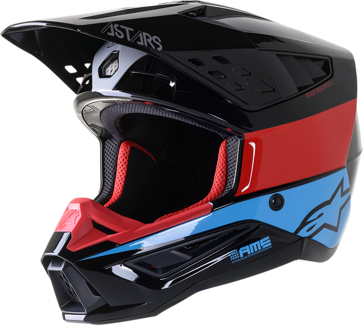 ALPINESTARS SM5 Motorcycle Helmet - Bond - Black/Red/Cyan - 2XL 8303522-1377-2X