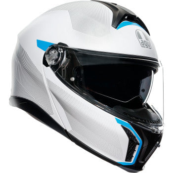 AGV Tourmodular Motorcycle Helmet - Frequency - Light Gray/Blue - Small 211251F2OY00610