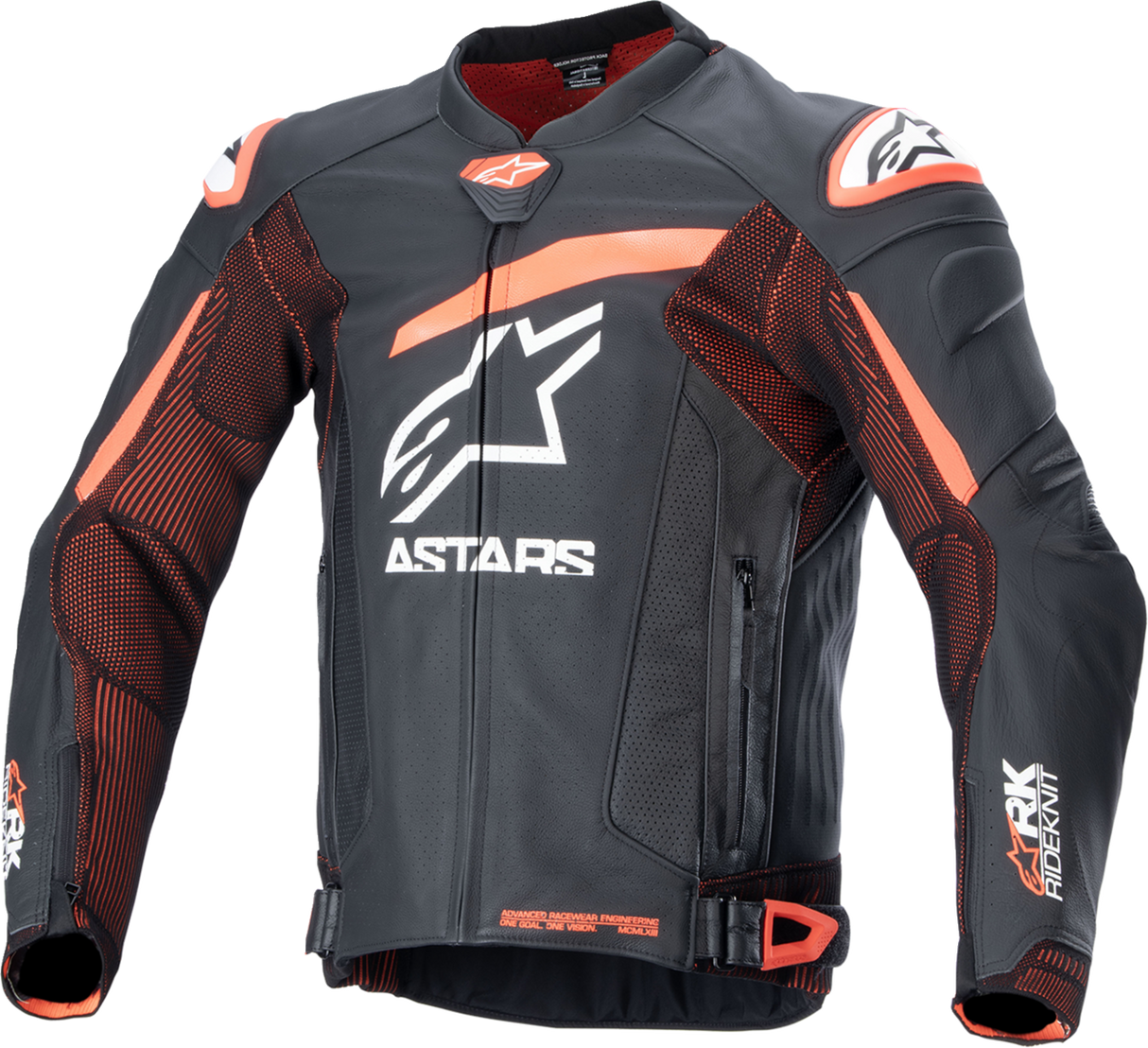 ALPINESTARS GP Plus R v4 Rideknit® Leather Jacket - Black/Red Fluo/White - 48 3100324-1321-48