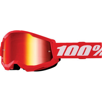 100% Strata 2 Junior Goggles - Red - Red Mirror 50032-00012