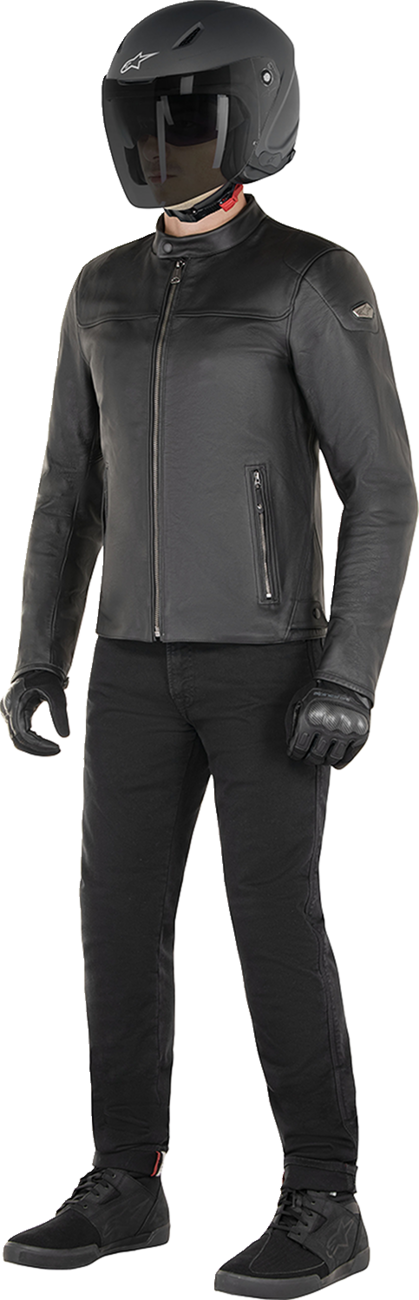 ALPINESTARS Blacktrack Leather Jacket - Black - 4XL 3103824-1100-4X