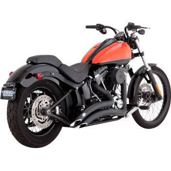 Vance & Hines Exhaust for Harley Davidson Softail 1986-2009 2-into-2 Big Radius System in Matte Black 46079