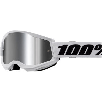 100%  Strata 2 Junior Goggles - White - Silver Mirror 50032-00013