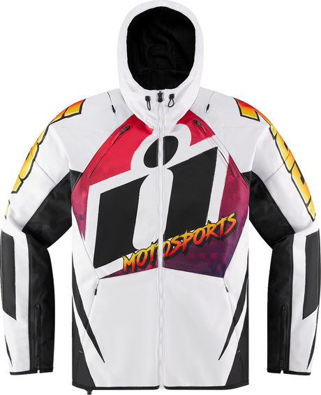 ICON Airform Quarterflash Jacket - White/Black/Red - 2XL 2820-5960