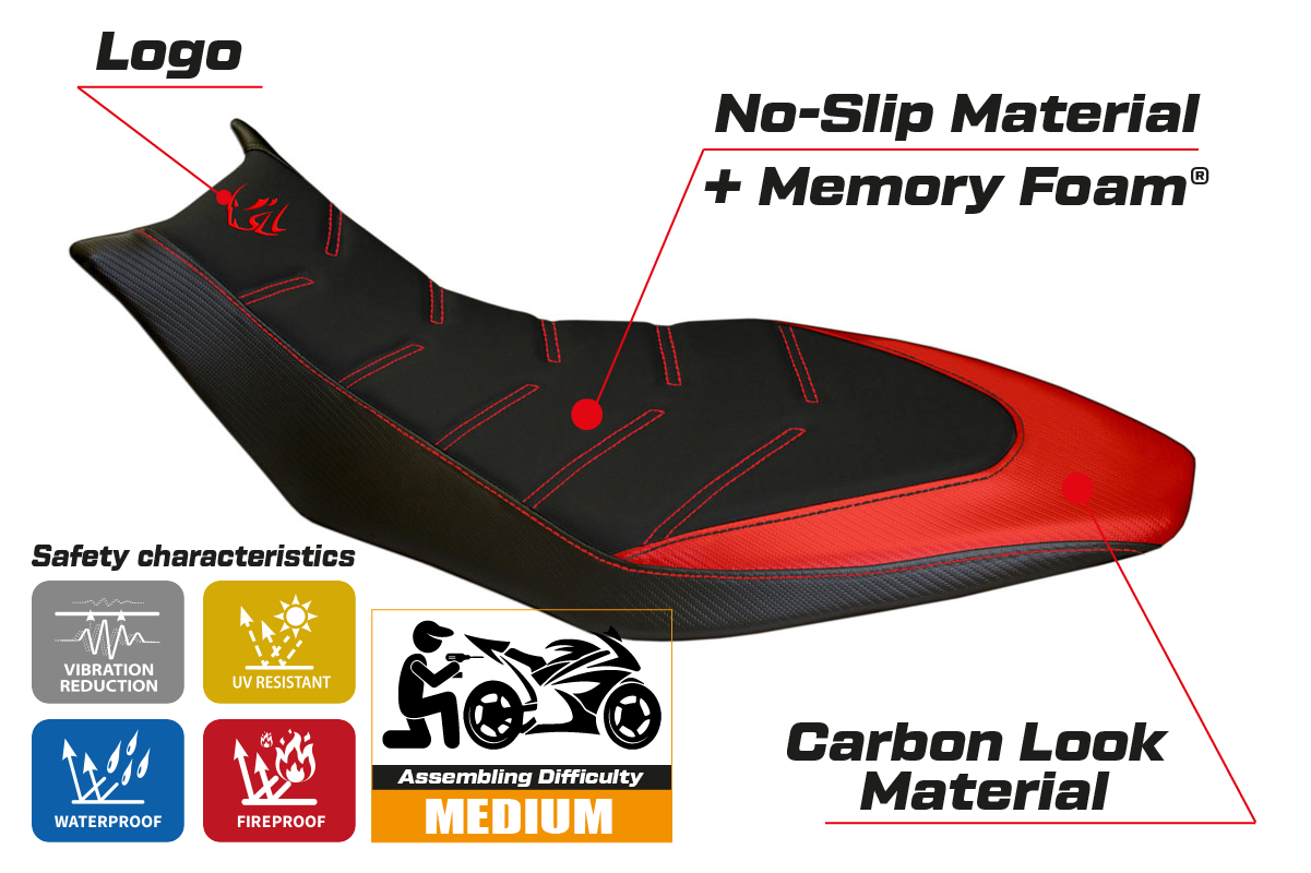 Aprilia Dorsoduro 750 900 1200 2010-2020 Seat Cover Tappezzeria Italia Comfort in Red